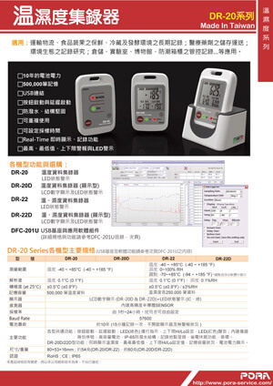 溫濕度集錄器 DR-20的第1張圖片